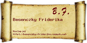 Besenczky Friderika névjegykártya